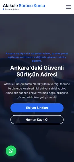 واجهة موقع Atakule Sürücü Kursu على الجوال